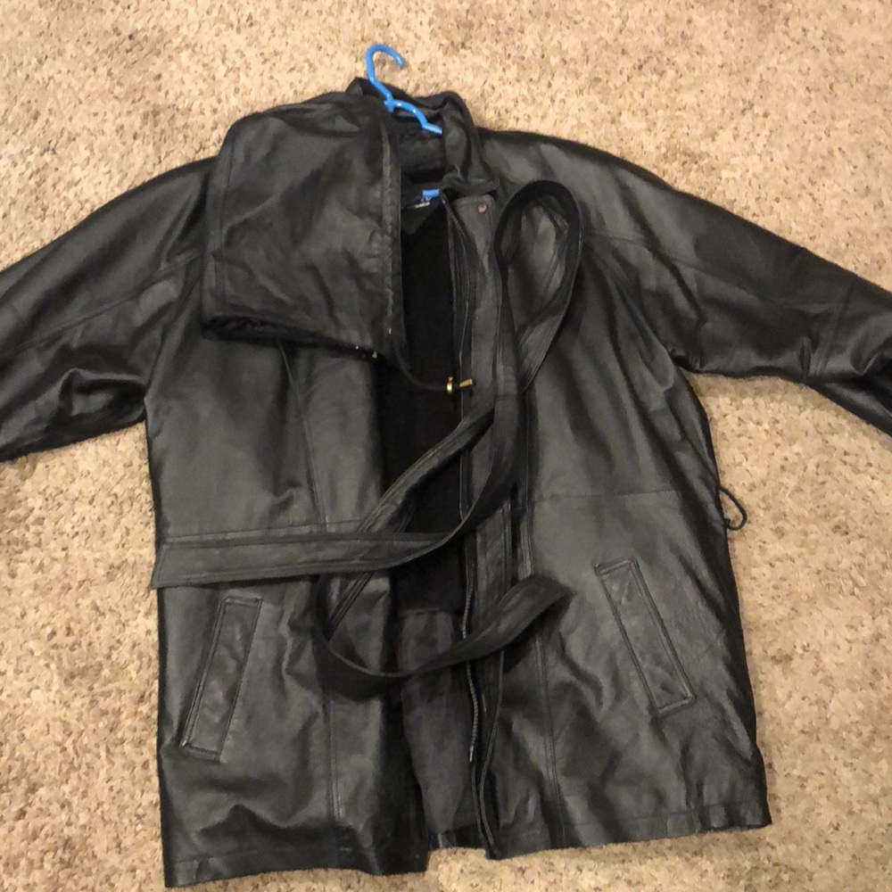 Full leather coat and vest.